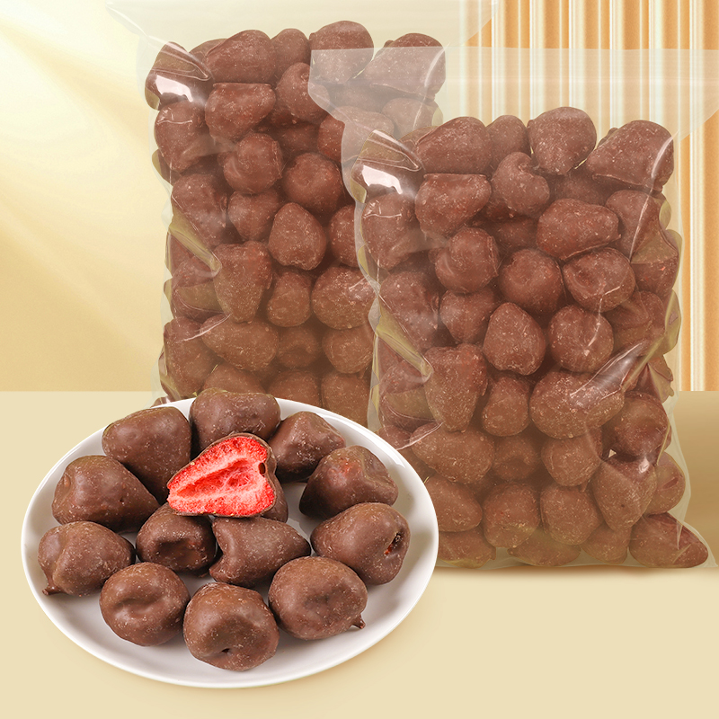 巧克力涂层冻干草莓